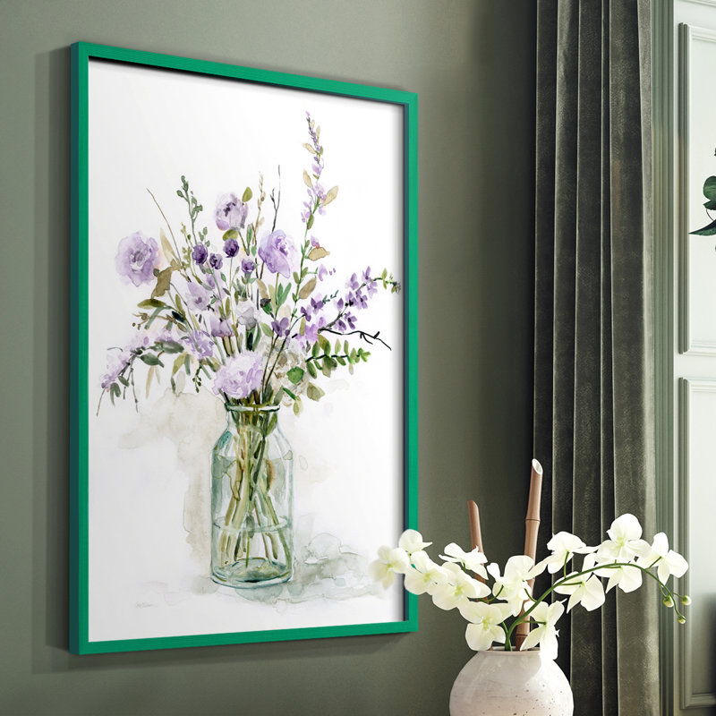 Purple Passion I Framed Print - Solid Wood, 10" H x 8" W, Green