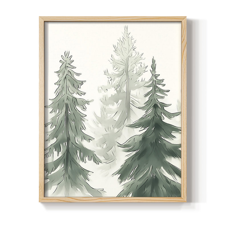 «Christmas Holiday Art XC III», reproduction encadrée - bois massif, H 15 po x l 12 po, Naturel