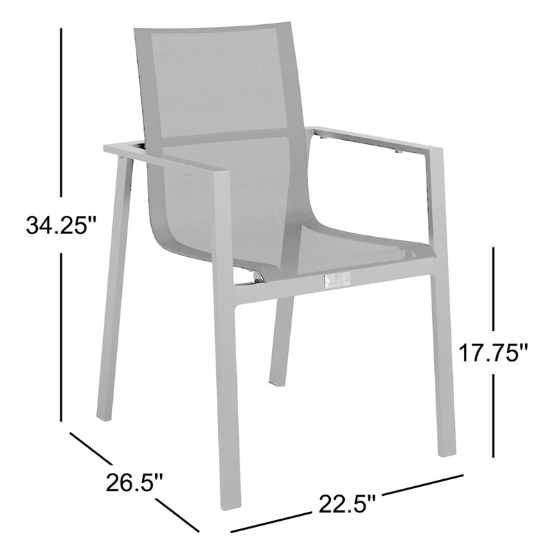 Lift Outdoor Dining Armchair, Black, Black Sunbrella®