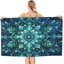 Serviette de plage en microfibre à motif floral bleu bohème Mandala Boho