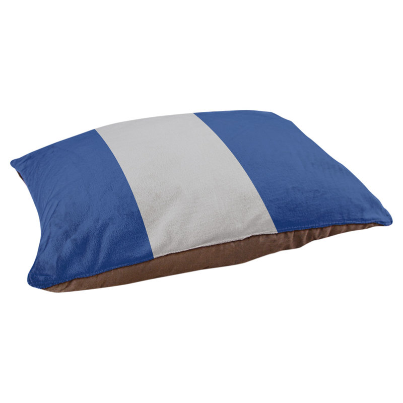 Coussin rectangulaire designer Los Angeles, Grand (L 40 po x l 50 po), Bleu royal / gris / bleu royal
