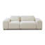 Canapé modulaire crème blanc nuage, causeuse 2 places en tissu doux avec rangement latéral et coussins pour le salon