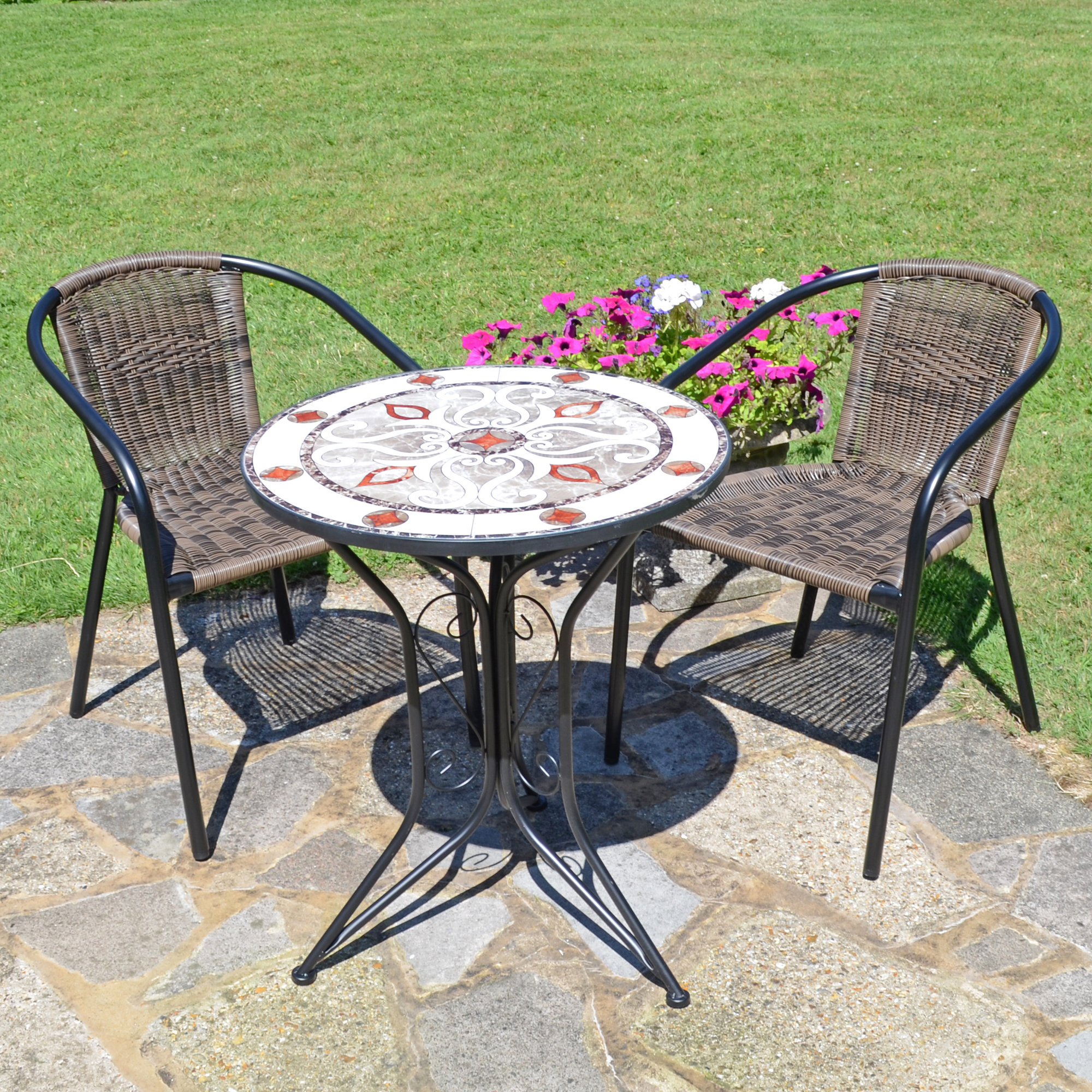 Mosaic Bistro Indoor Bistro Table And Chairs Set Marlow Home