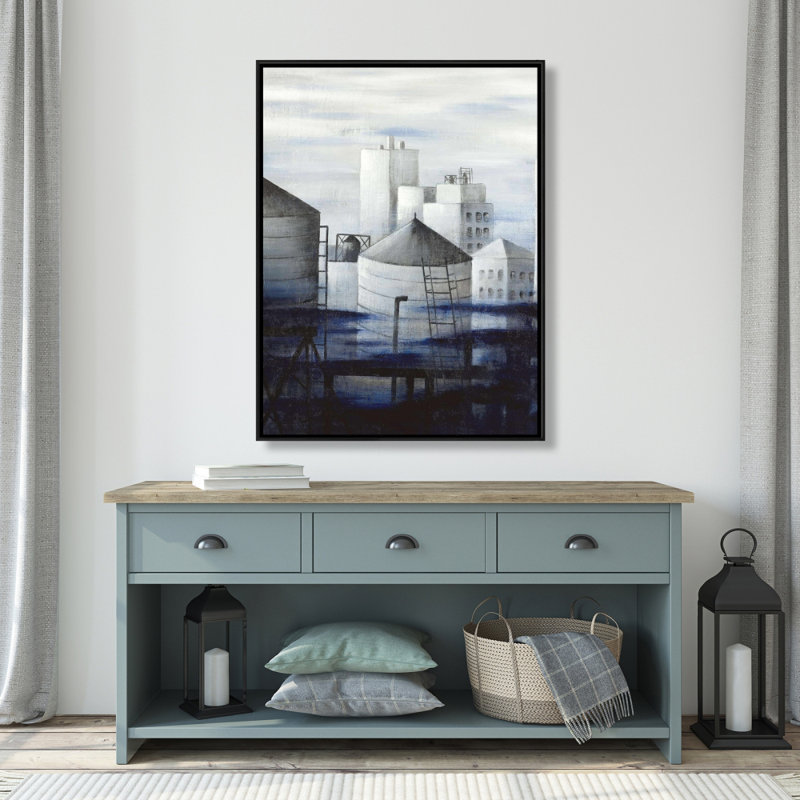«Gray City» avec des nuages bleus, reproduction sur toile