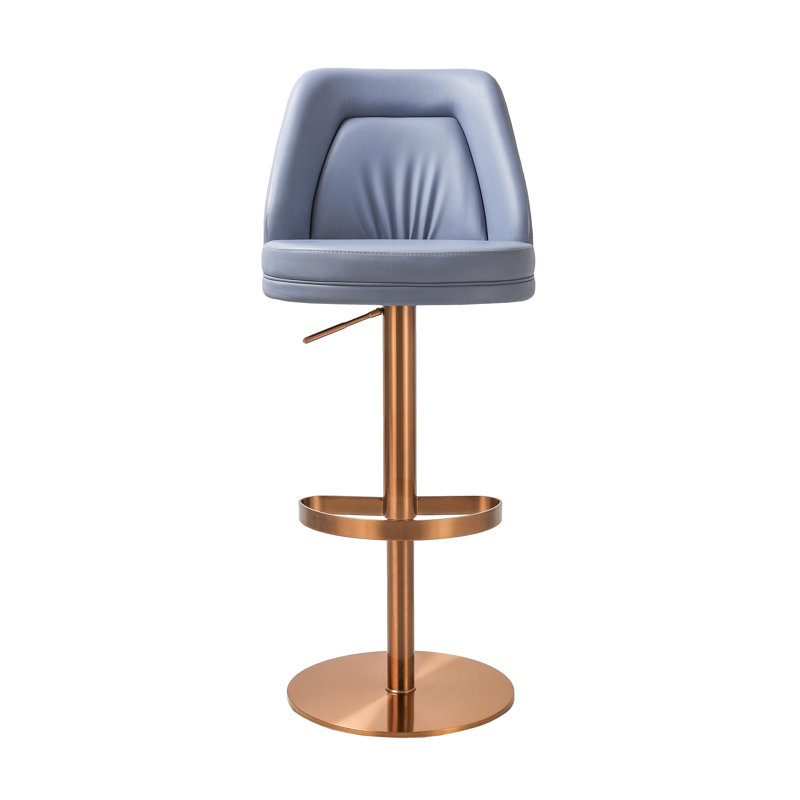 Lowther Stainless Steel,Vegan Leather Accent Stool, Lavender