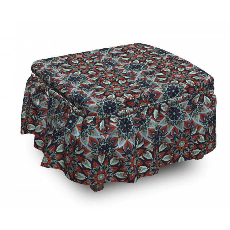 Housse pour repose-pieds floral folk