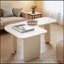 Table basse moderne en forme de L 35,43 pouces, nouvelle combinaison améliorée avec peinture verte multicouche pour salon et appartement-900457174