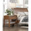 Table de chevet transitionnelle 1pc avec tiroir et tablette ouverte brun clair