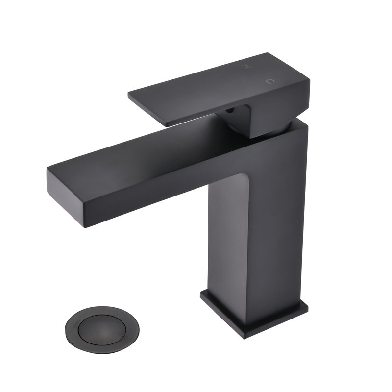 Single-Hole Single-handle Bathroom Faucet with Drain Assembly, Matte Black