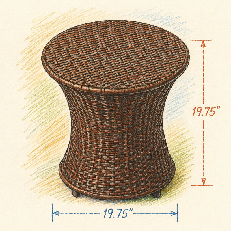 Side Table, Brown Multi