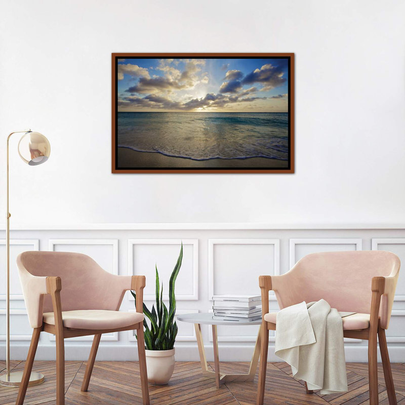 «Serenity in Aruba III» par Mark Paulda - reproduction de photo, Toile avec cadre en bois brun, H 26 po x l 40 po x 1,5 po