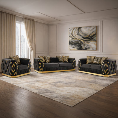 Dulaney 3PC Living Room Set Black