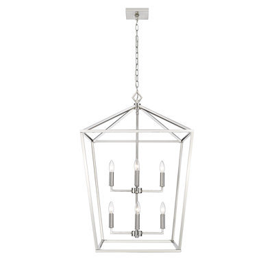 8 - Light Dimmable Lantern Geometric Chandelier