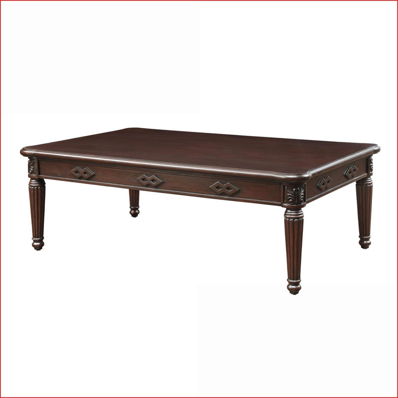 Table basse espresso classique avec pieds tournés - Assemblage facile Polyvalent pour n'importe quelle pièce