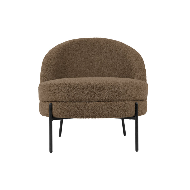 Chair Noble Teddy Curl Black, Warm grey