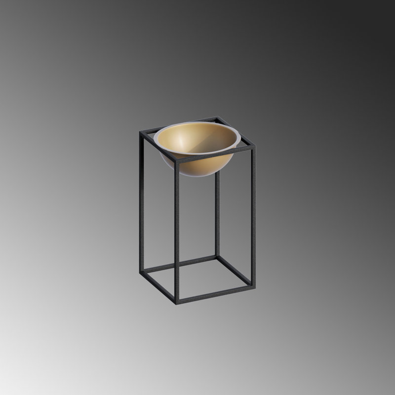 Becontree Elegant Metal Decorative Pot, Black & Gold, 6.7 x 15.7 inches | 100% Durable Metal, Perfect for Indoor & Outdoor Use | Lightweight Design at 1.9 lbs | Stylish Home Décor for Plants & Flowers