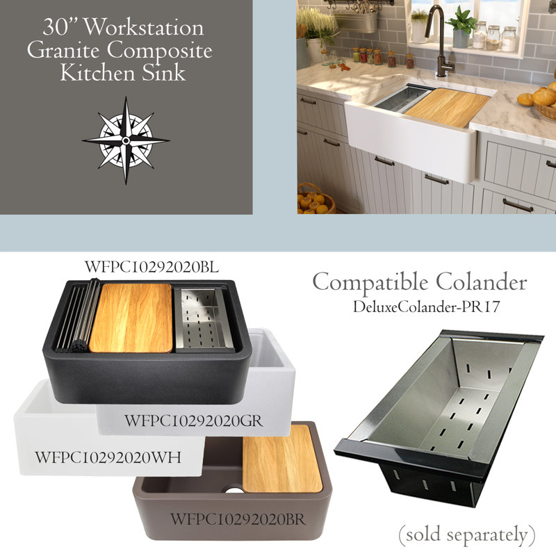 Plymouth 29.75'' L Single Basin Kitchen Sink, Gray