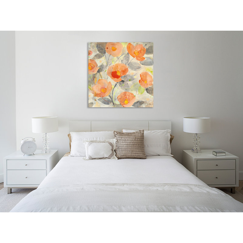 « popy jardin ii », impression, Toile tendue, Pas de tapis, H 48 po x l 48 po x P 1,5 po