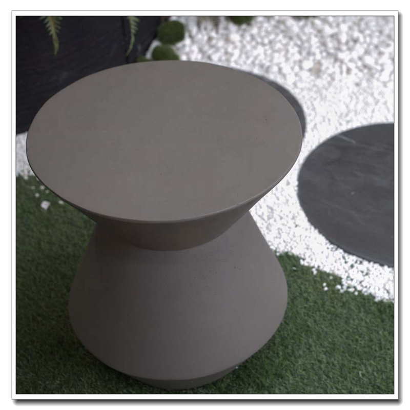 Table d'appoint d'extérieur robuste en faux terrazzo, Sable brun