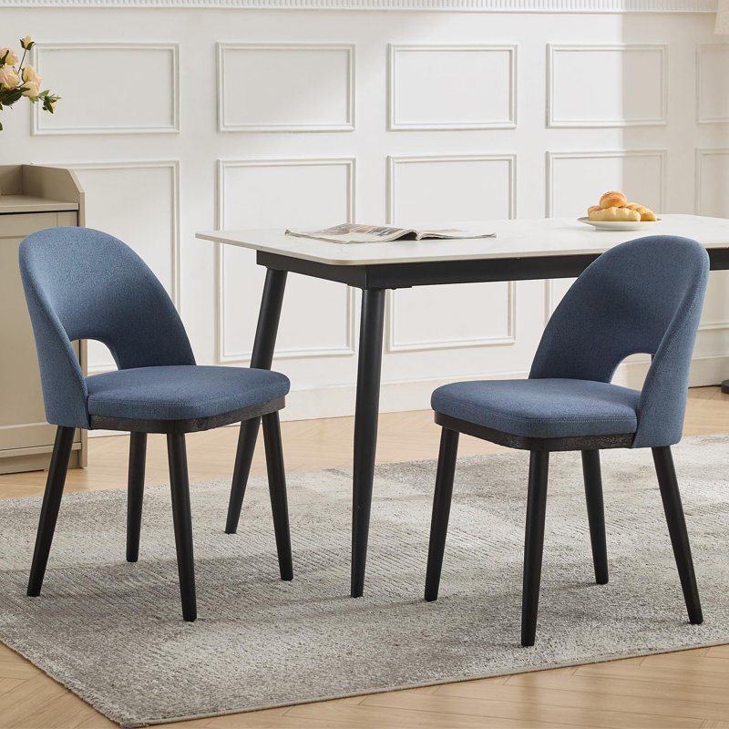 Upholstered Dining Chair, 2, Blue