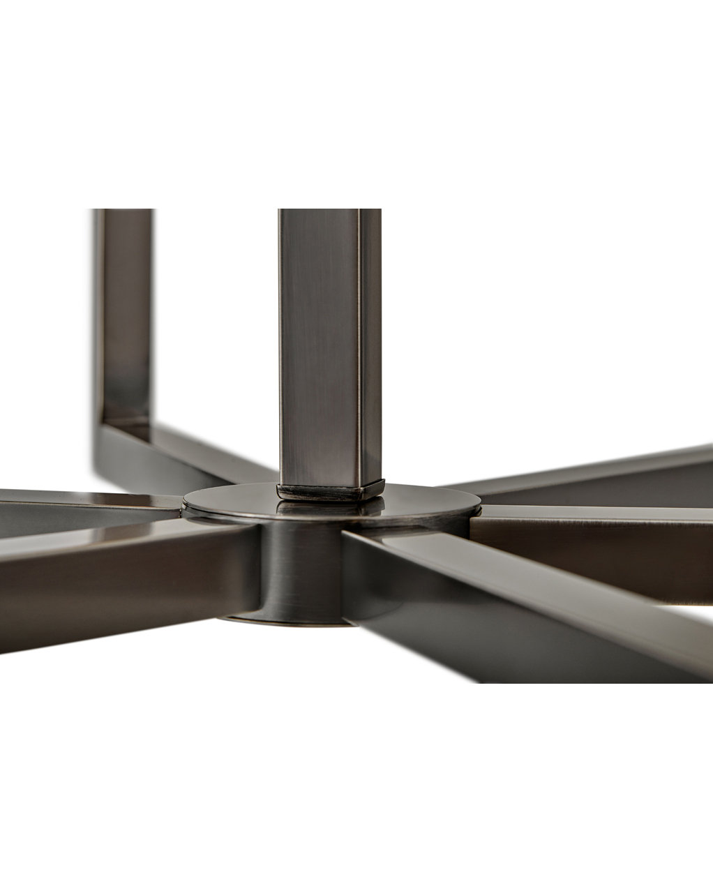 6 - Light Dimmable Geometric Chandelier, Black Oxide, 27"