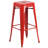 Colbert 30'' Round Metal Indoor-Outdoor Bar Table Set with 4 Square Seat Backless Stools-24678660-24678665