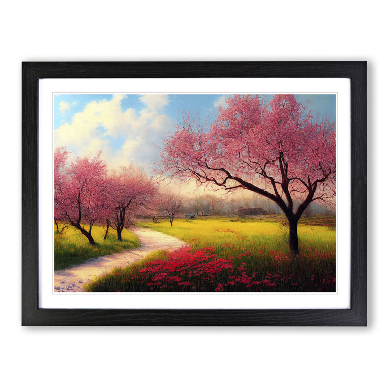 Spring Forest Landscape Vol.5 - Framed Print, Black Framed, 46cm H x 64cm W x 2cm D
