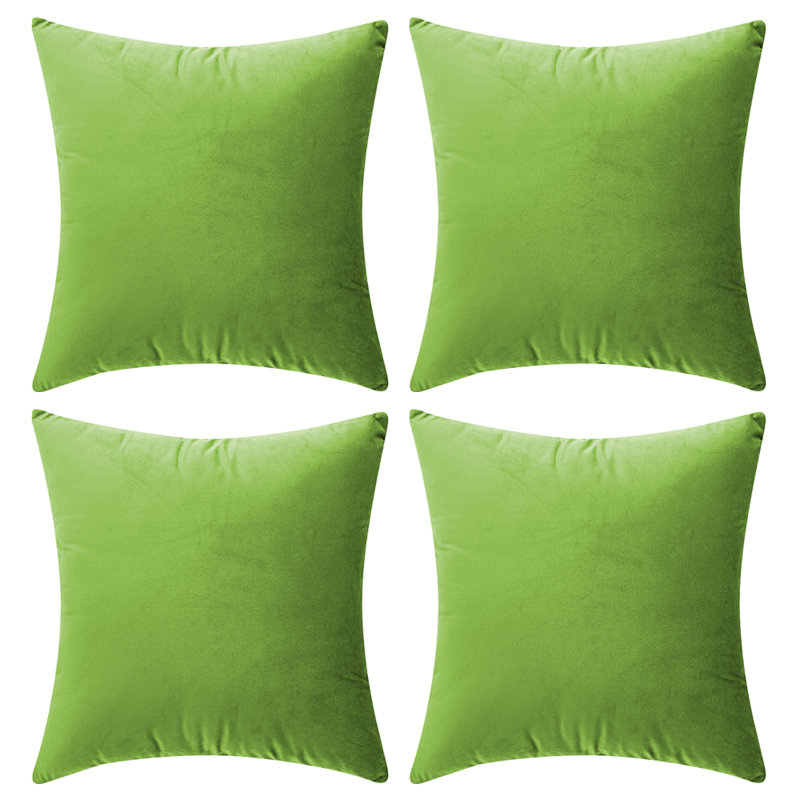Housse de coussin Jakeryan, Vert pomme, 18 po x 18 po, Housse de coussin seulement - sans coussin