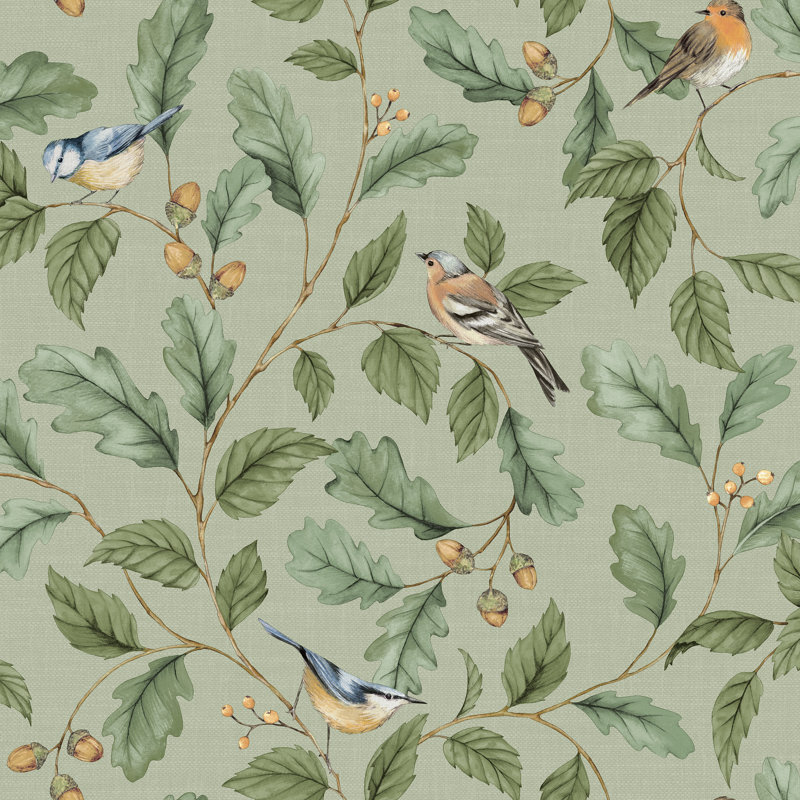 Oakleigh Trail Luxury Textured Wallpaper, Sage