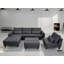 Canapé modulaire en microfibre avec repose-pieds Begraj-700082978-700082979
