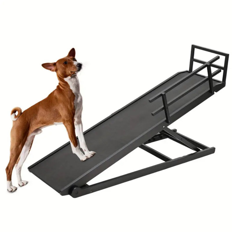 Rampe pliante réglable pour animaux de compagnie à 5 niveaux, rampe de mise à niveau élevée pour tapis en caoutchouc, rampe pliante pour animaux en bois pour lit, canapé, VUS