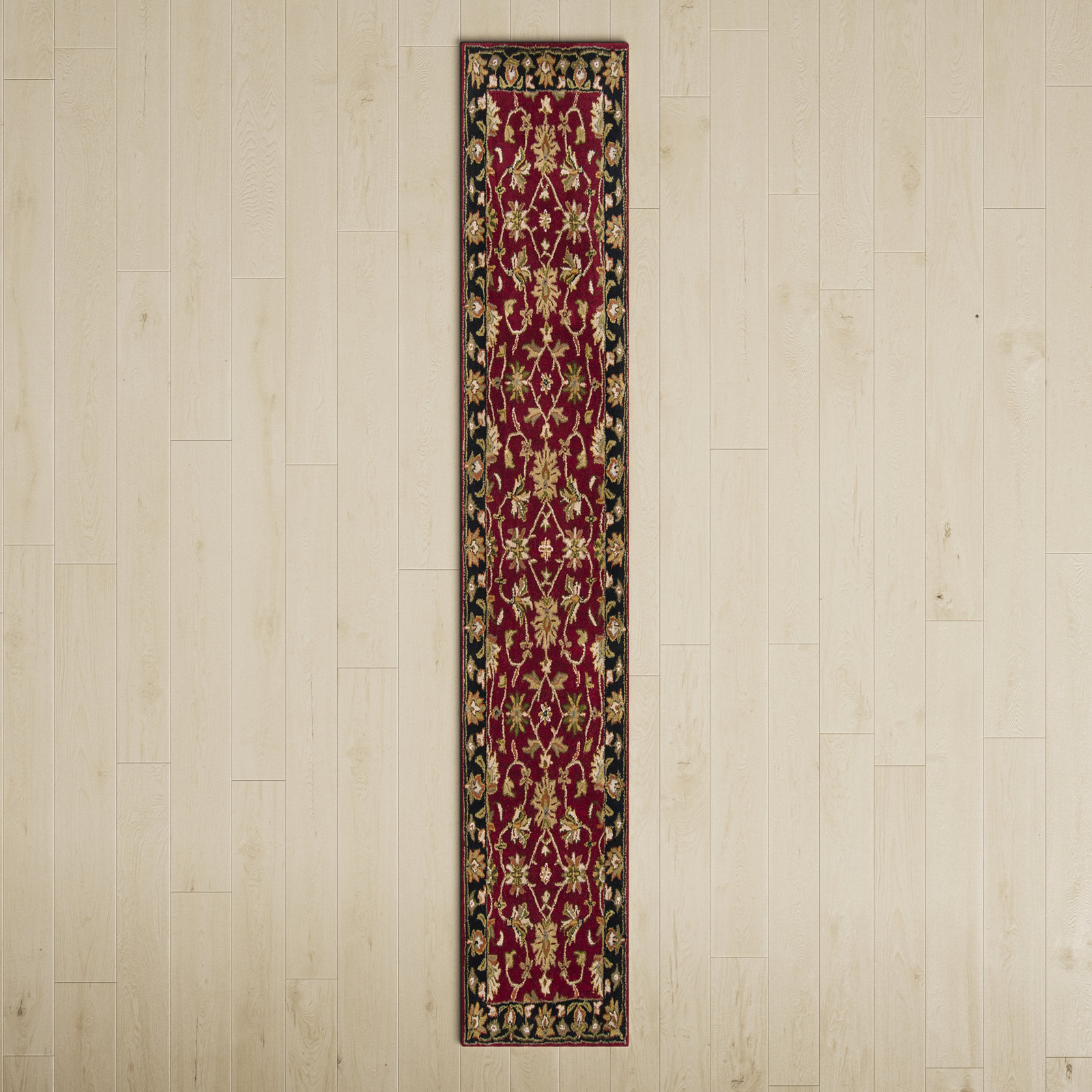 Byler Garnet Hand-Tufted Wool Oriental Rug, Runner 3' x 12'