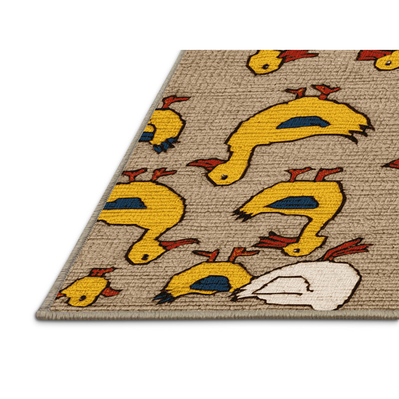 Washable Ducks Farm Area Rug, Rectangle 3' x 5'
