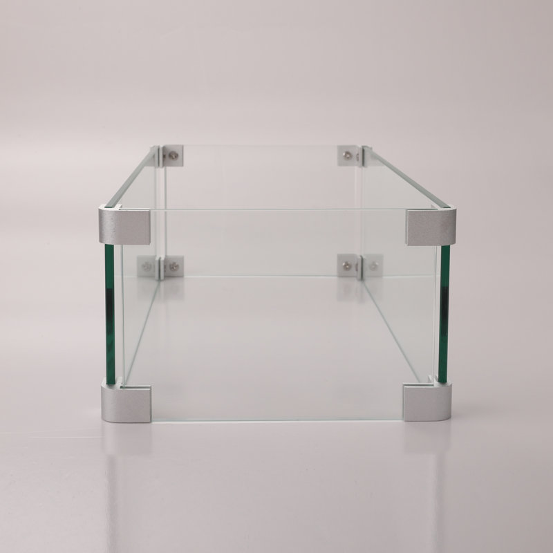 Accessoire de foyer rectangulaire rectangulaire, transparent, en verre, Lb