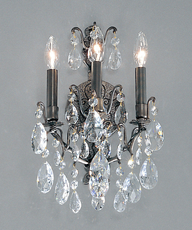 Lampe murale bougie 3 lumières Gregor, Crystalique