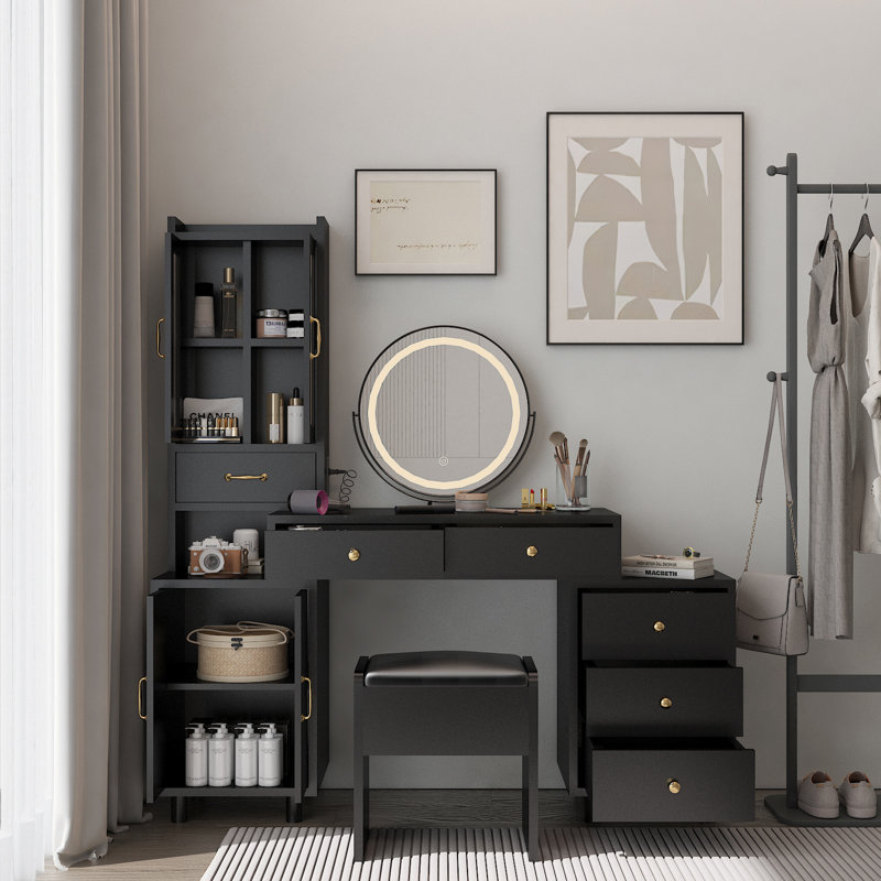 Coiffeuse Claar, Noir