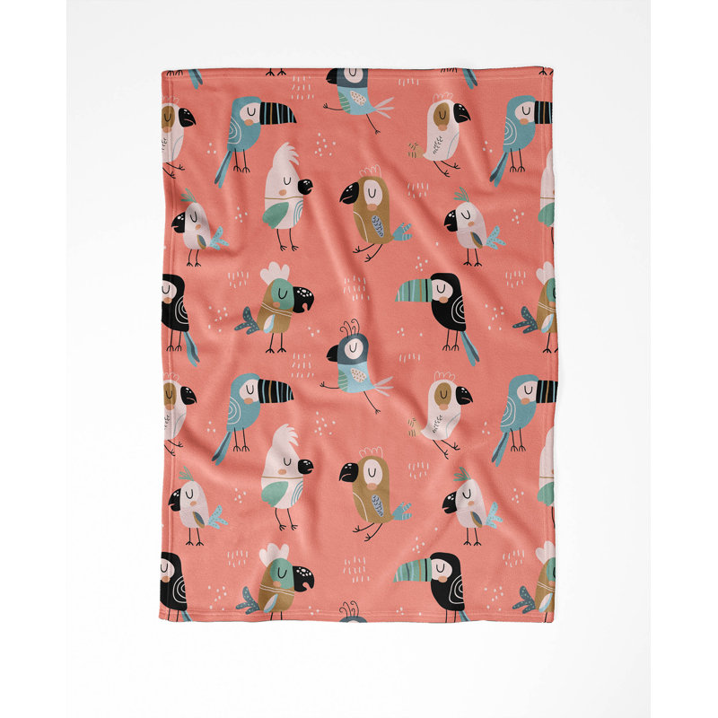 Ol Birds, 50" W x 60" L, Pink