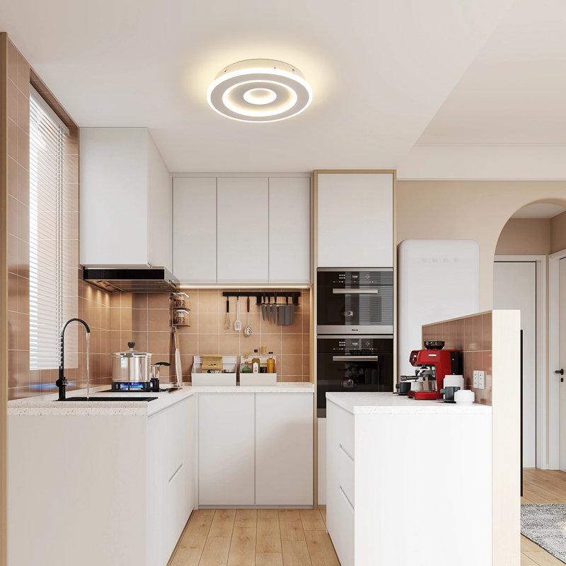 28Cm White Ultra Slim Round Acrylic LED Flush Mount Ceiling Light, 4500 Kelvins
