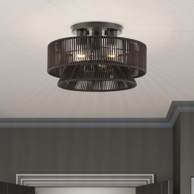 Colas 3 Light Antique Brass Large Semi-flush