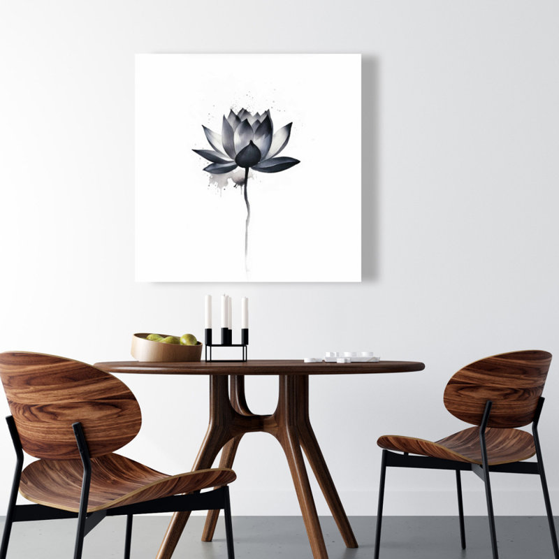 Dripping Flower - Illustrative Silver Canvas for Home Decor