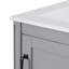 Meuble-lavabo gris de 20 po avec lavabo en céramique, porte à fermeture en douceur, tablette ajustable en forme de U, support de rangement pour porte, armoire autoportante moderne pour les petites salles de bain-230432477