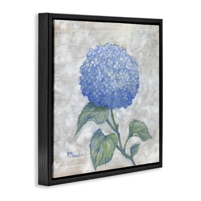 Cadre flottant rond Blue Country Hydrangea, design par Paul Brent