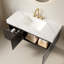 Meuble-lavabo moderne avec rangement, meuble-lavabo en céramique et contreplaqué et lavabo pour la salle de bain