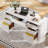 55.1" Fluted Executive Desk With Drawers, Home Office Desk With Charging Station-14513563