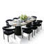 Ensemble de salle à manger extensible de 46 à 83 po avec base à double piédestal et fauteuils rembourrés en velours-561616528-561984683