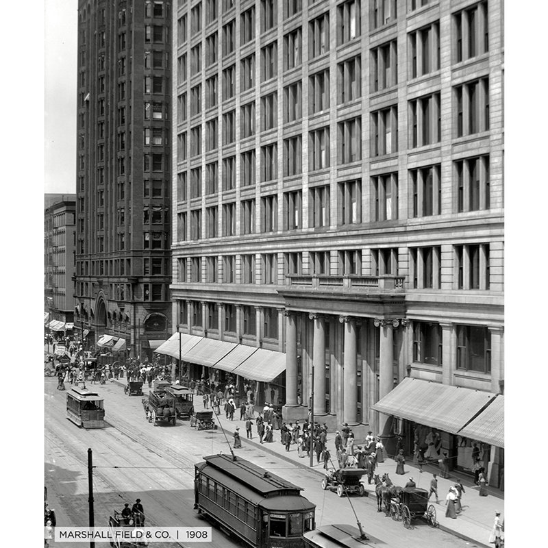 «Marshall Field and Co., Historic Chicago», reproduction de photo sur toile tendue, H 40 po x l 30 po x 1,5 po