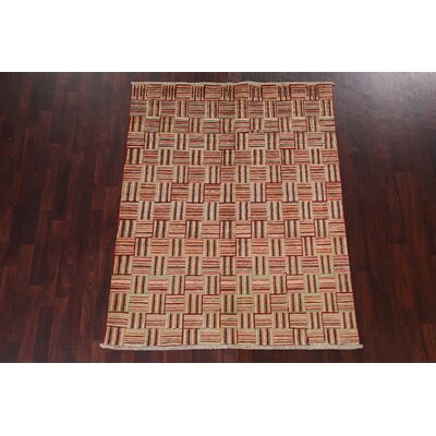 Striped Gabbeh Kashkoli Wool Area Rug Hand-Knotted 5X6 -  East Urban Home, 3A1B616553CD4B728A1B72B4B025FFAE