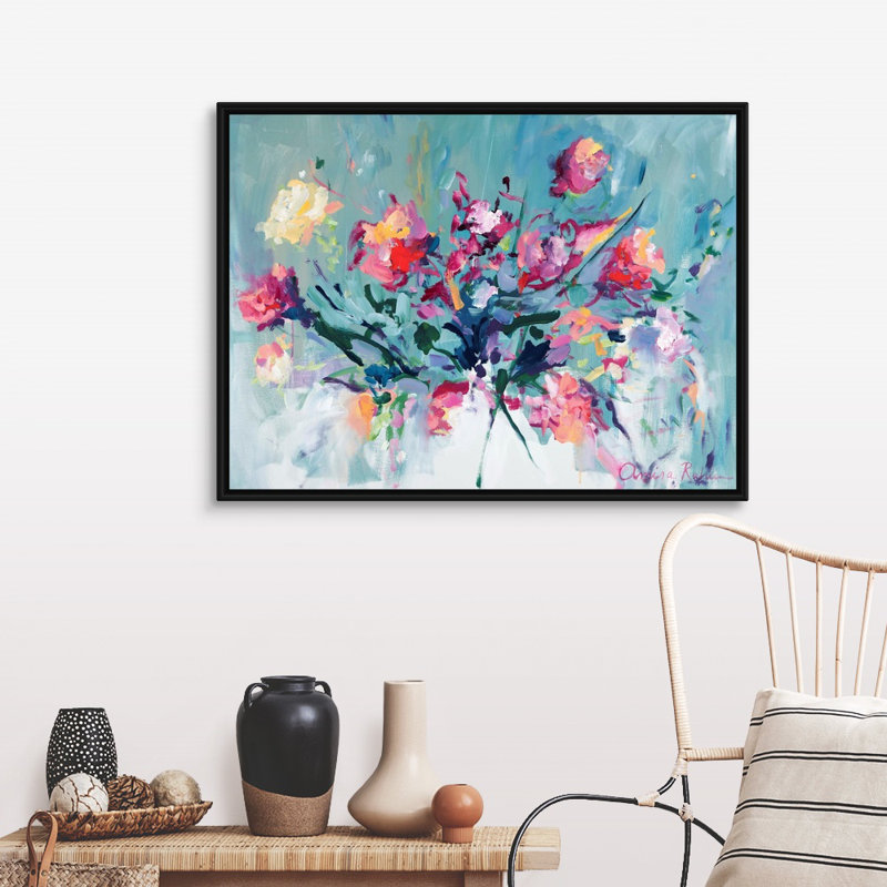 Reproduction d’art sur toile, "courage to Bloom" par Amira Rahim, H 32 po x l 42 po x P 1,75 po, Toile avec cadre noir