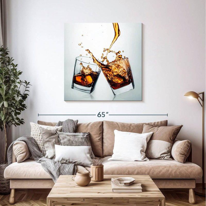 Yarlin Splashing Whiskey Drinks, 39" H x 39" W
