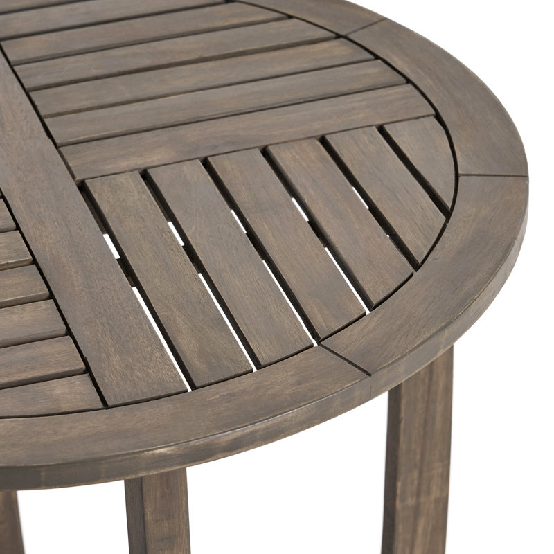 Table 27,5 po en bois gris avec design rustique - charme robuste inclus